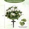 White Green Artificial Begonia Topiary Trees Silk Flowers 300 Leaves Outdoor Indoor Decorative Garden Plants With Metal Ground Spike